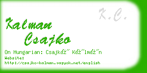 kalman csajko business card